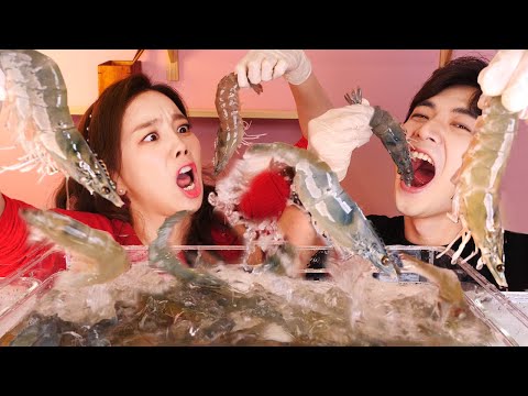 ENG SUB) Raw Shrimp with Ssoyoung Eat Mukbang 🦐ASMR 후니 Hoony Ssoyoung Seafood Korean