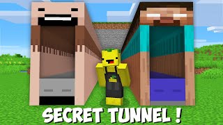 What is the MOST SECRET TUNNEL TO CHOOSE HEROBRINE VS NOTCH in Minecraft ? NEW RAREST TUNNEL !