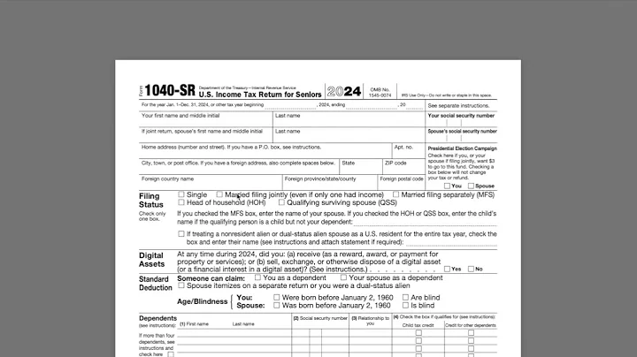 What is the Standard Deduction for Seniors 65 and Over for 2024 Taxes?