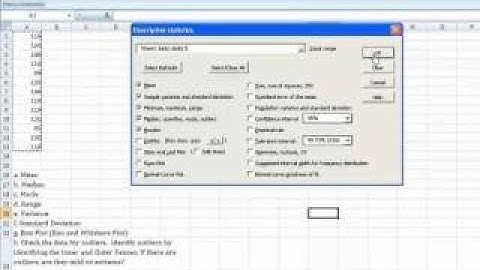 Charts and Graphs:  Creating a Box Plot using MegaStat