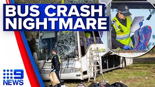 Truck driver 'shattered' after horror bus crash, his father says | 9 News Australia