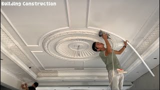 Construction And Installation Techniques Of Modern Luxury Gold-Plated Gypsum Ceiling