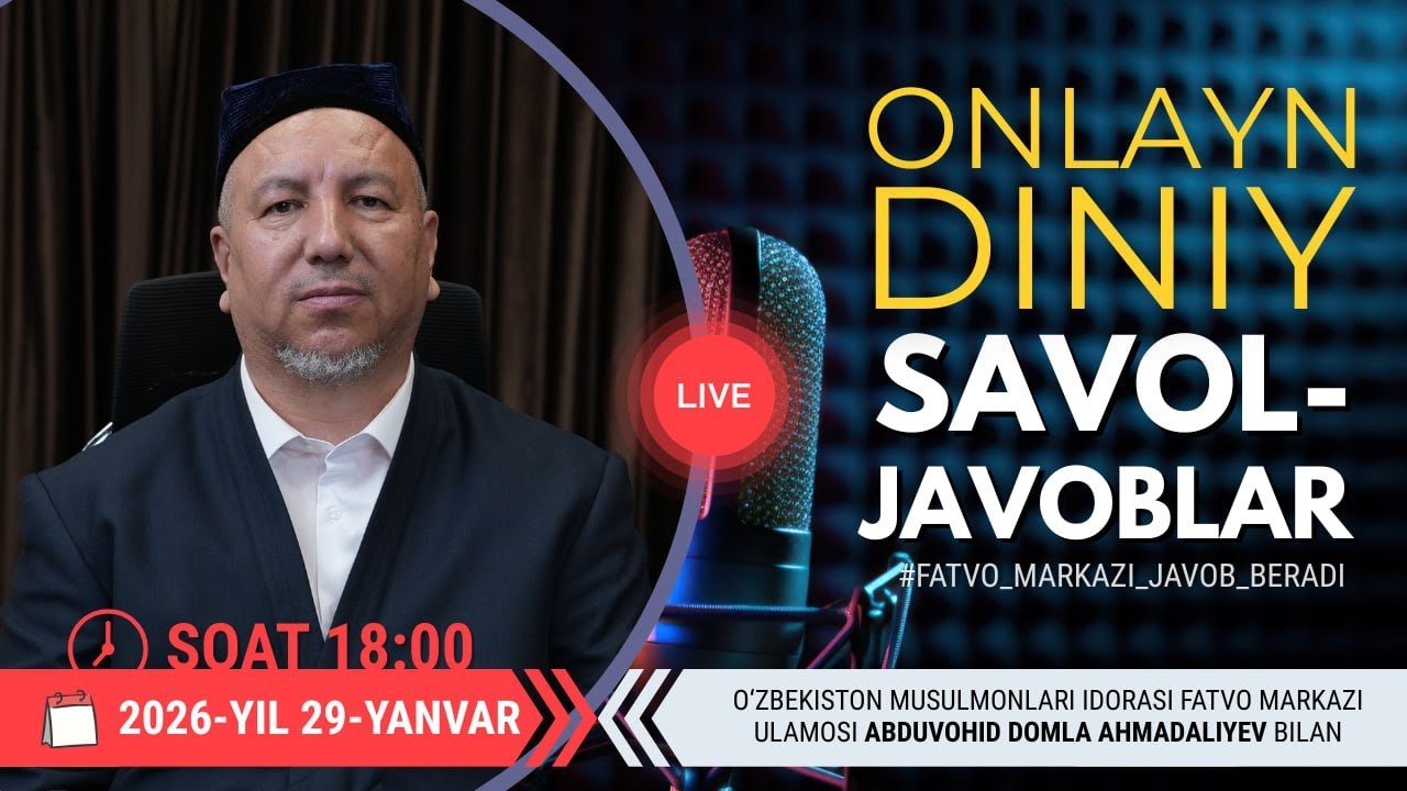 ONLAYN DINIY SAVOL-JAVOBLAR 28-SON 29.01.2026