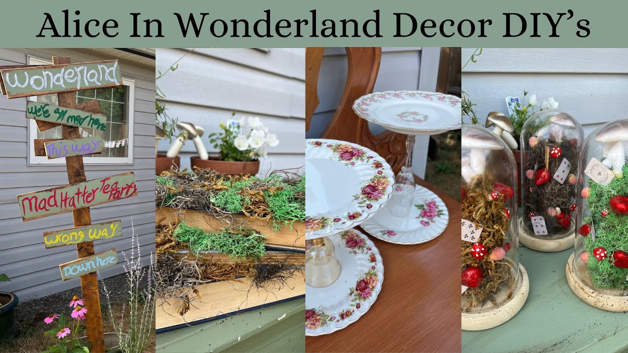 DIY ALICE IN WONDERLAND TEA PARTY DECORATION IDEAS, Mad Hatter's Tea  Tablescape Decor & Crafts 