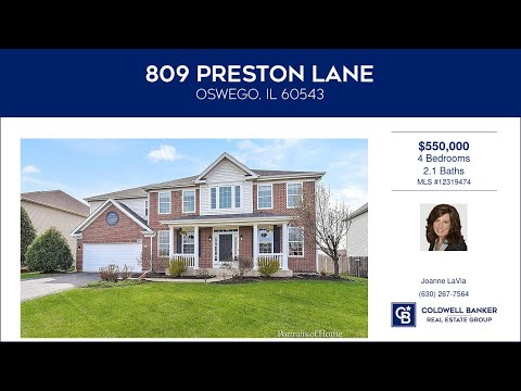 809 Preston Lane, Oswego, IL home video tour