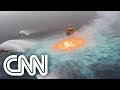 Vazamento de gás causa incêndio no Golfo do México | CNN SÁBADO