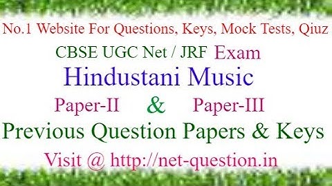 UGC NET Hindustani Music,Solved,Previous Questions,Answer keys,Mock Test,Quiz