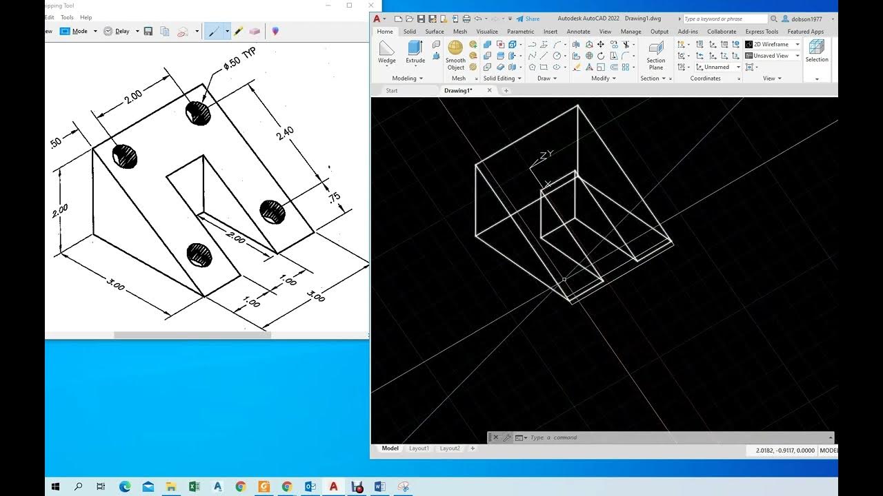 2022 DOBSON ADVANCED AUTOCAD BASIC WEDGE DRAWN YouTube
