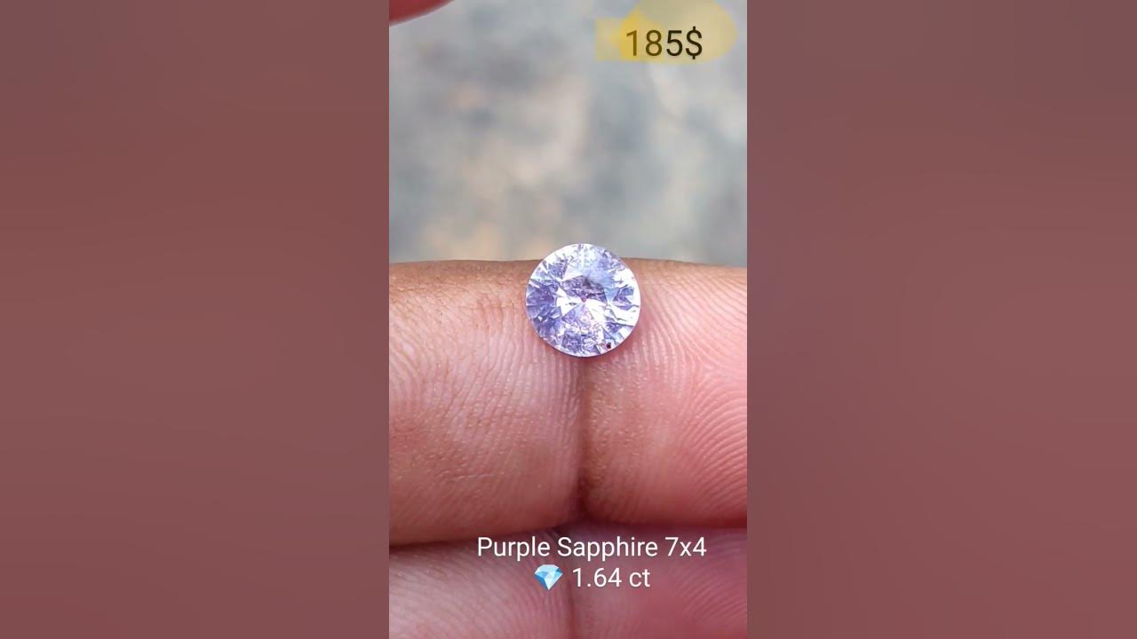 purple Sapphire round 1.64 ct 💎 size 7x4  #song #jewelry #srilanka #fashion