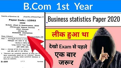 B.Com 1st Year | Business Statistics | Paper 2020 | #MJPRU | Paper Hacker, By Suraj Raj