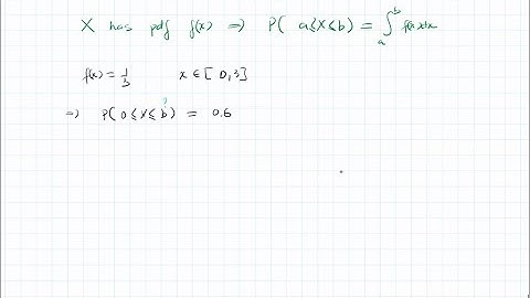 A random variable X has a density function f(x)=1/3 0 ≤x ≤3 . Find b such that …