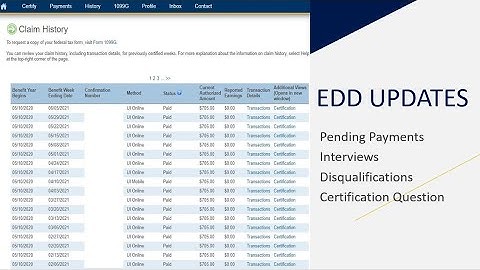 CA EDD Pending, Certification, Interviews, Account Balances