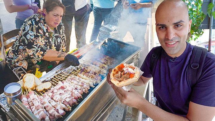 HUGE Greek Street Food Tour in CHANIA 🇬🇷 #1 CRETE Steakhouse + SOUVLAKI + Seafood Paradise in Crete