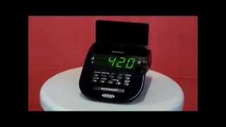 Jensen JCR-295-BK Dual Alarm Clock Radio w/ Phone Charger & Bluetooth Receiver