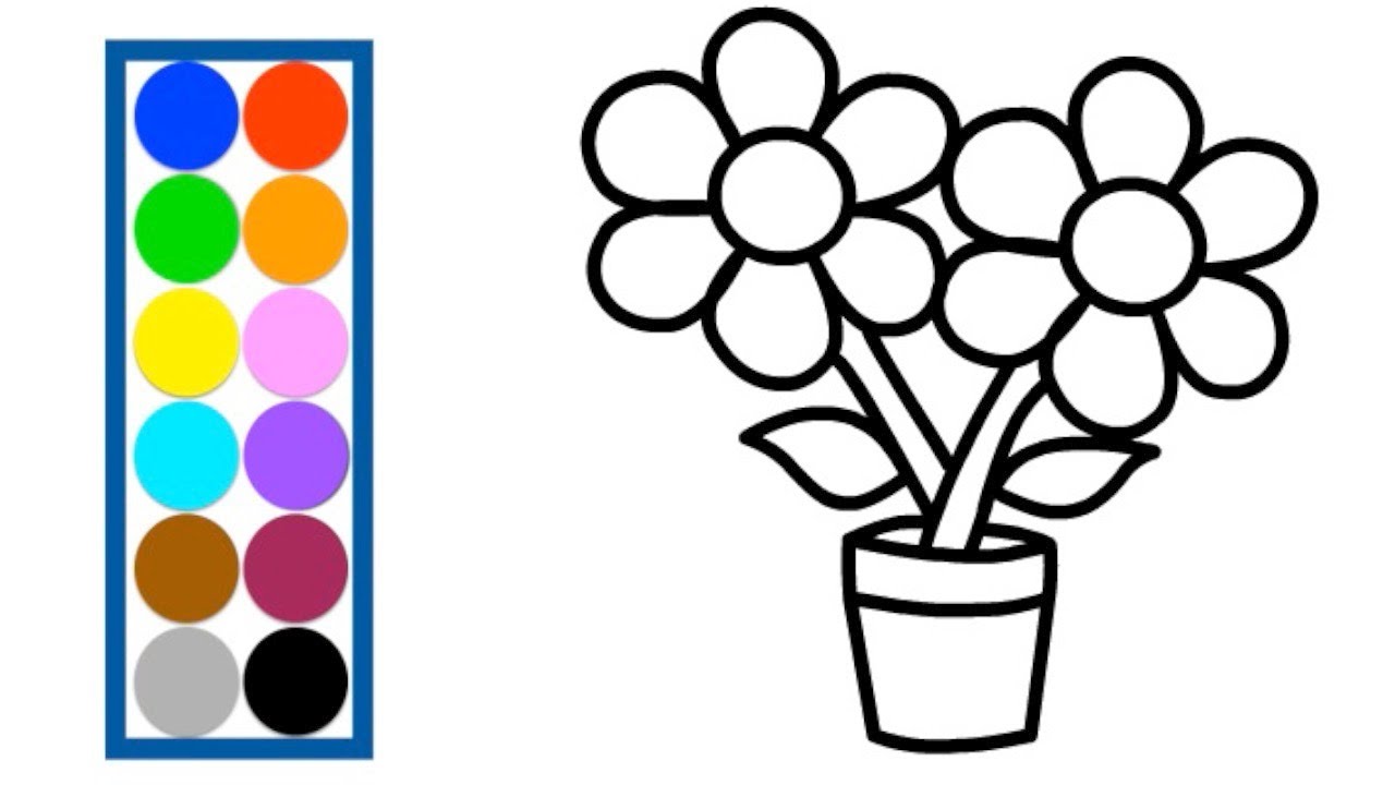 Cara Menggambar dan Mewarnai pelangi bunga | Simple ...