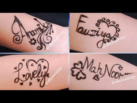 Beautiful name tattoos mehndi design tutorial|| Henna calligraphy - YouTube
