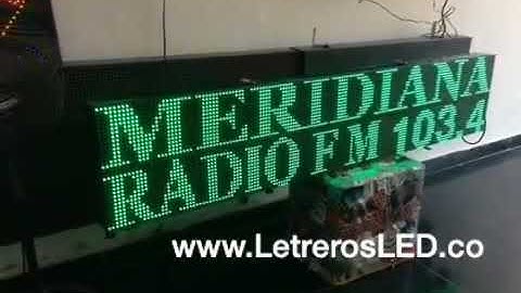 LED Sign Programable USB 160×32. Color Verde. Outdoor. Meridiana Stereo.