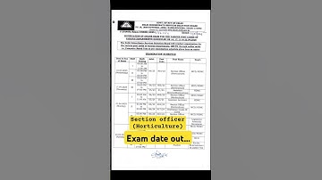DSSSB Section officer (horticulture) | exam date out