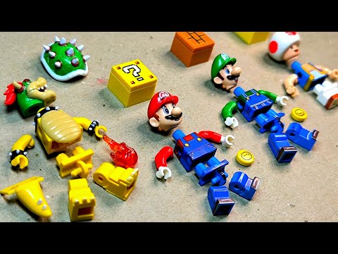 Lego super mario bros | Mario | Luigi | Bowser | Toad | minifigures lego unofficial