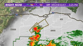 Severe thunderstorms into River Valley