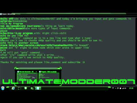How to make Input and Goto commands in notepad programming - YouTube