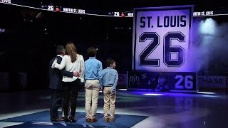 St. Louis’ emotional story about Mom as jersey is raised to rafters