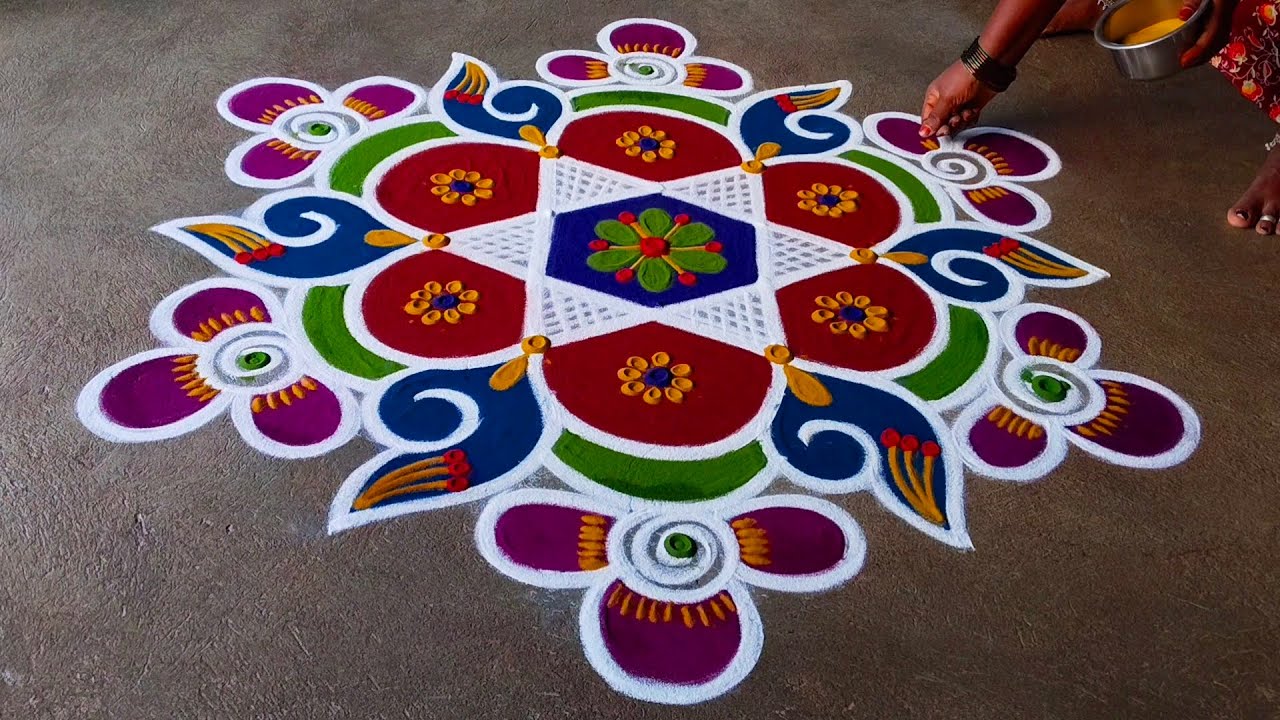 5×3 simple rangoli design ❤️🤗❤️❤️