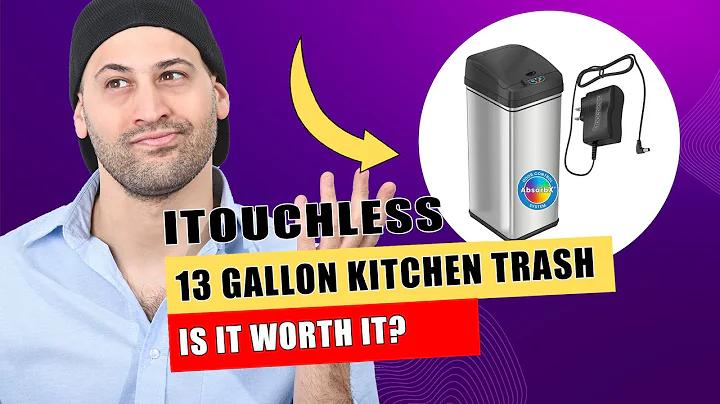 iTouchless 13 Gallon Kitchen Trash Can with Lid and Odor Filter, Motion Sensor Stainless Steel