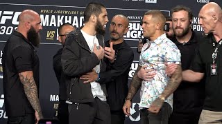 Islam Makhachev vs Dustin Poirier ARGUE at UFC 302 Presser Face Off