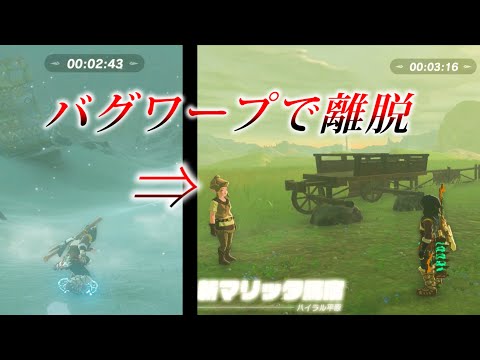 盾サーフィンのミニゲーム中にバグワープしたらどうなるんだろう？～コズミワープ～【ゼルダの伝説 ティアーズ オブ ザ キングダム】