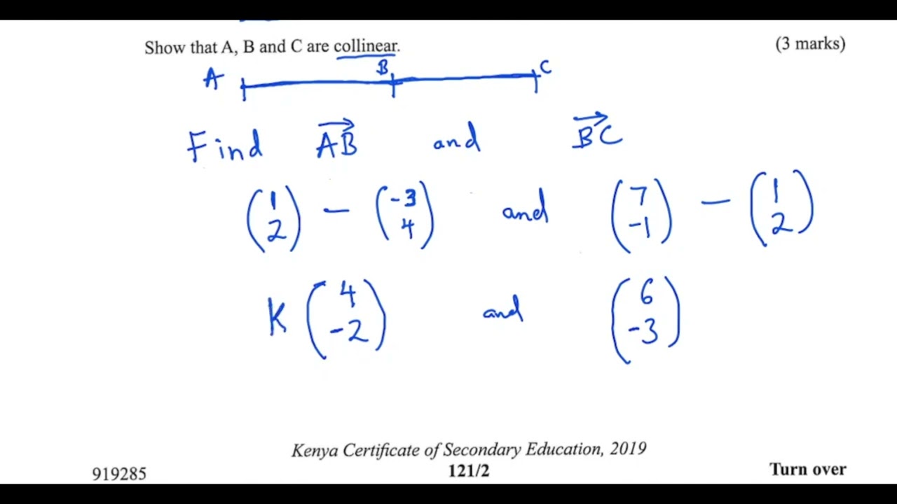 KCSE 2019   VECTORS I