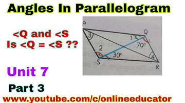 Angles In Parallelogram | Interior Angles | Class 8 unit 7
