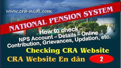 National Pension System/NPS/2.Checking Details/CRA Website/Account En Dân/New Pension Scheme