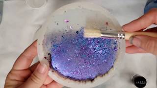 DIY epoxy coasters - Opal effect resin coasters