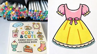 Coloring a Cute Princess Dress ｜Cozy & Relaxing Coloring ASMR#art #relaxing #drawing #satisfying  screenshot 4