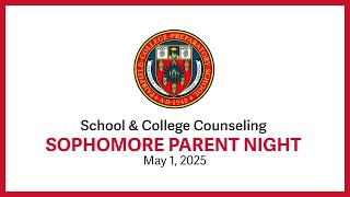 Sophomore Parent Evening