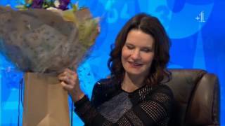 Rachel Riley Delivering Flowers To Susi Dent Celebrating her 25 Years On Countdown 2017 06 29