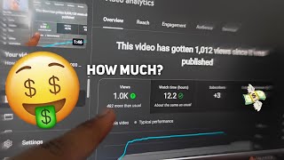 1,000 Views Earning Reveal๐ค๐ค