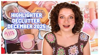 HIGHLIGHTER DECLUTTER DECEMBER 2025 / HUGE MAKEUP DECLUTTER PT. 2