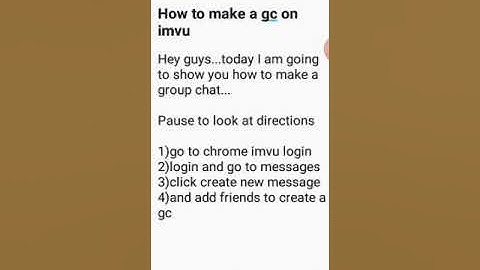 How To Make A Group-Chat On Imvu