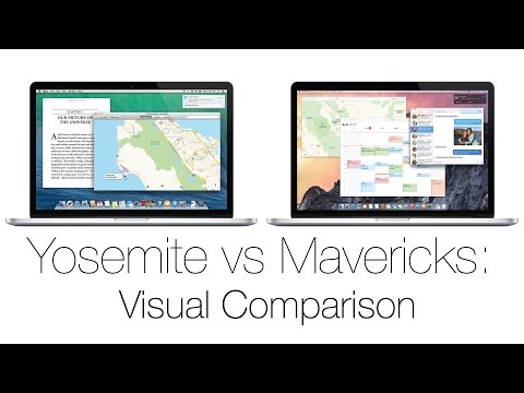 Apple Yosemite vs Mavericks (10.10 vs 10.9) Mac OS X : 시각적 비교