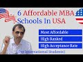 Affordable MBA Schools in USA for International Students with High Acceptance Rate