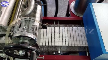 Test run of cube sugar machine, тестовый запуск оборудования для сахара рафинада