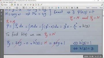 2.6 Exact Differential Equations and Integrating Factors