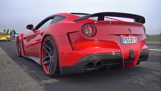 Ferrari f12 novitec n-largo - brutal revs & drag race!