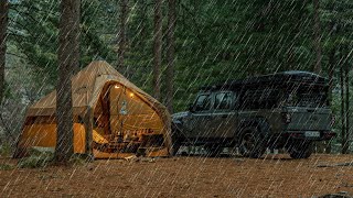 Solo Camping in the Rainy Forest with Jeep Gladiator 🏕️ [ Cozy, Relax, Quiet, Carcamping ]
