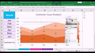 How to make a 2D Stacked Area Chart in Excel 2016