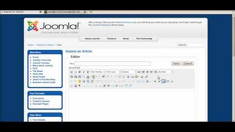 Joomla! Articles: create a new article in the frontend