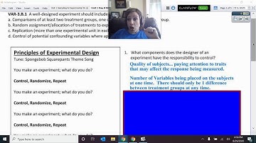 Principles of Experimental Design Notes VIDEO: