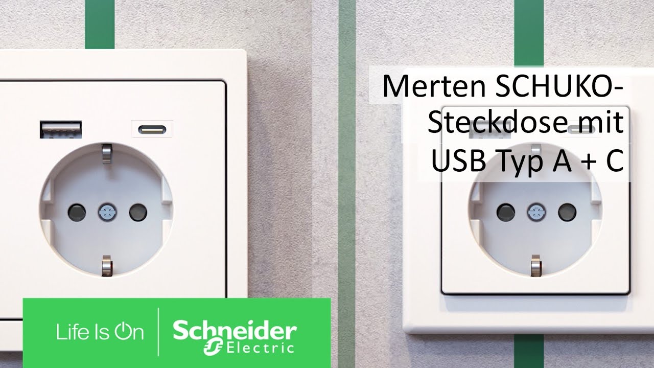 Die neuen USB SCHUKO-Steckdosen Typ A+C von Merten